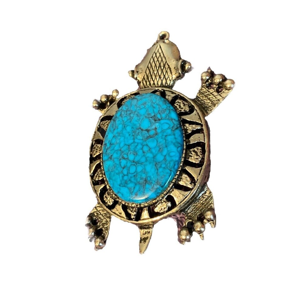 Southwestern‎ Pendant Stone Inlay Art Pendant Turtle Turquoise Stone